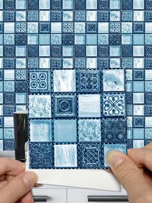 6/30 tờ/gói Miếng dán gạch khảm bóc ra và dán, Tự dán DIY, Miếng dán tường đổi mới, Có thể tháo rời, Chống thấm nước, Chống dầu mỡ, Dùng cho ốp lưng bếp, Phòng tắm, Đồ nội thất, Cầu thang, Kích thước gạch 10*10cm, 3 tùy chọn màu - Nhiều màu - Xem 2