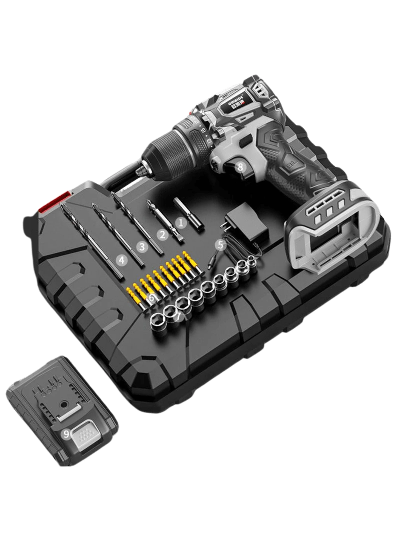 Wall Control Kit Organizer Per Utensili Elettrici - Stazione Di Ricarica Con Pannello Forato In Metallo Nero, 40,6 X 81,3 Cm