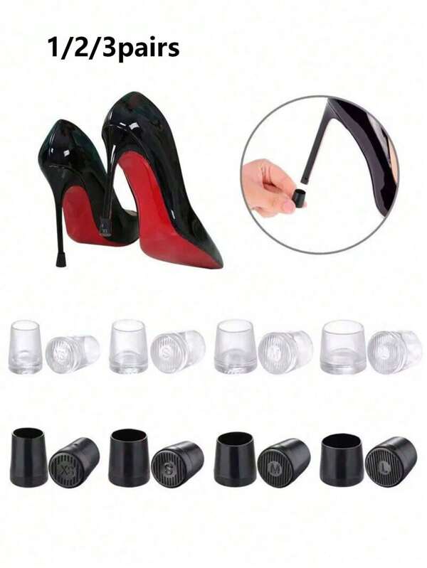 1 par/set de Cubiertas para tacones altos, transparentes y antideslizantes, a prueba de golpes, cubiertas protectoras para zapatos de tacón alto, silencioso y resistente al desgaste y antideslizante para bodas en césped, fiestas de oficina, día de San Valentín para mujeres