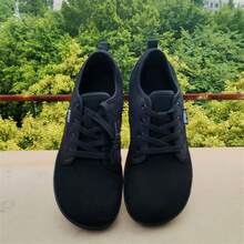 全新男式宽版赤足鞋时尚运动休闲鞋户外轻便透气四季大码多功能步行跑步运动鞋 - 黑色 - 查看 10