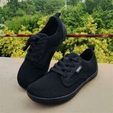 全新男式宽版赤足鞋时尚运动休闲鞋户外轻便透气四季大码多功能步行跑步运动鞋 - 黑色 - 查看 2