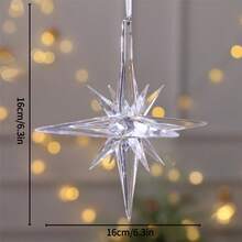 1 件圣诞水晶雪花吊坠，3D 雪花吊坠，用于圣诞装饰，圣诞树吊坠 - 風格1 - 查看 8