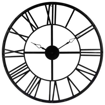 Well Home - Reloj vintage de metal negro - Ideal para decoración de interiores Ø69,5 cm. Envio gratis en 24/48h
