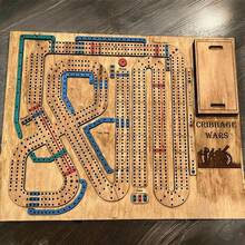 Cribbage Wars Game Board Game, War Game, Wooden Cribbage Board Game Set With Built-In Cribbage Pegs Storage Box (1 Piece) - 1個 - 查看 3