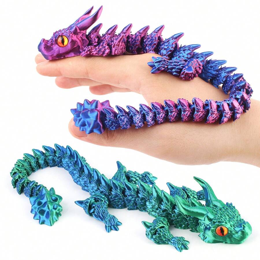 可爱精致的大眼双角龙装饰，创意家居装饰桌面配件，铰接式减压玩具