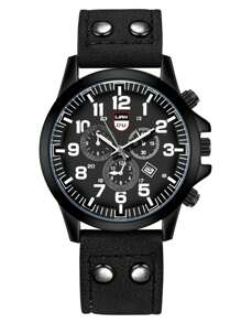 SOKI SOKI 一套男士时尚休闲简约石英腕表，带数字日历表盘，适合日常佩戴、生日礼物、派对、节日聚会，是送给自己或朋友的理想礼物。不含包装。 - 黑色 - 查看 9