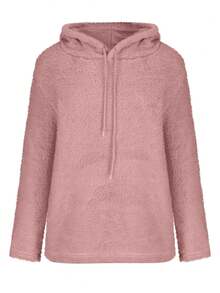 Áo nỉ ngủ rộng rãi mềm mại dày dặn cho nữ, mùa thu/đông - Hồng - Xem 3