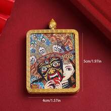 1 mặt dây chuyền Thangka Zakhiram Five Kings Green Tara Style mặt dây chuyền vàng vuông, nhiều mẫu mã quà tặng tốt nhất - Nhiều màu - Xem 5