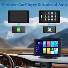 Portable Car Play Android Auto Screen For Car, 7 Inch IPS Touch Screen Wireless Car Play Driveplay Multimedia Player With Voice Control, Mirror Link For All Vehicle