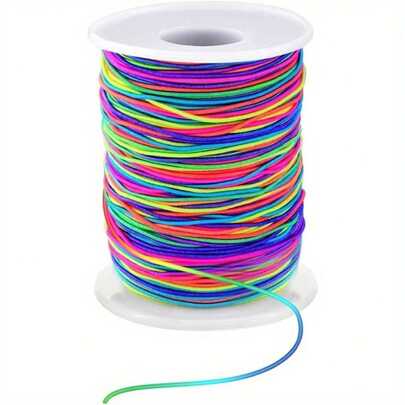 1/2 Rolls Rainbow Elastic Beading Cord, 50m/10m Stretchy Bracelet String, Durable Rainbow Elastic Rope For DIY Jewelry Making, Necklace, Beading And Craft Christmas Holiday Decoration