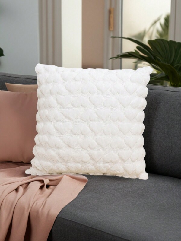 1pc Modern Minimalist Style Solid Color Love Plush Throw Pillow Cover,Valentine's Day Cushion Cover, Home Decor, Room Decor, BedroomDecor, Living Room Decor, Sofa Decor ﻿,Warm And Happy Atmosphere Decoration,Scene Decor Home Decor,Holiday Gifts Decoration Rama Birthday Graduation