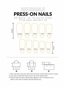 Este set de 24 piezas de uñas postizas de estilo francés minimalista moderno clásico incluye un diseño de teñido anudado en color blanco sólido de alto brillo y efecto halo. Este set te permite crear tu propio estilo de manicura exclusiva. Úsalas a diario para lograr un look suave y encantador. - Blanco - Ver 9