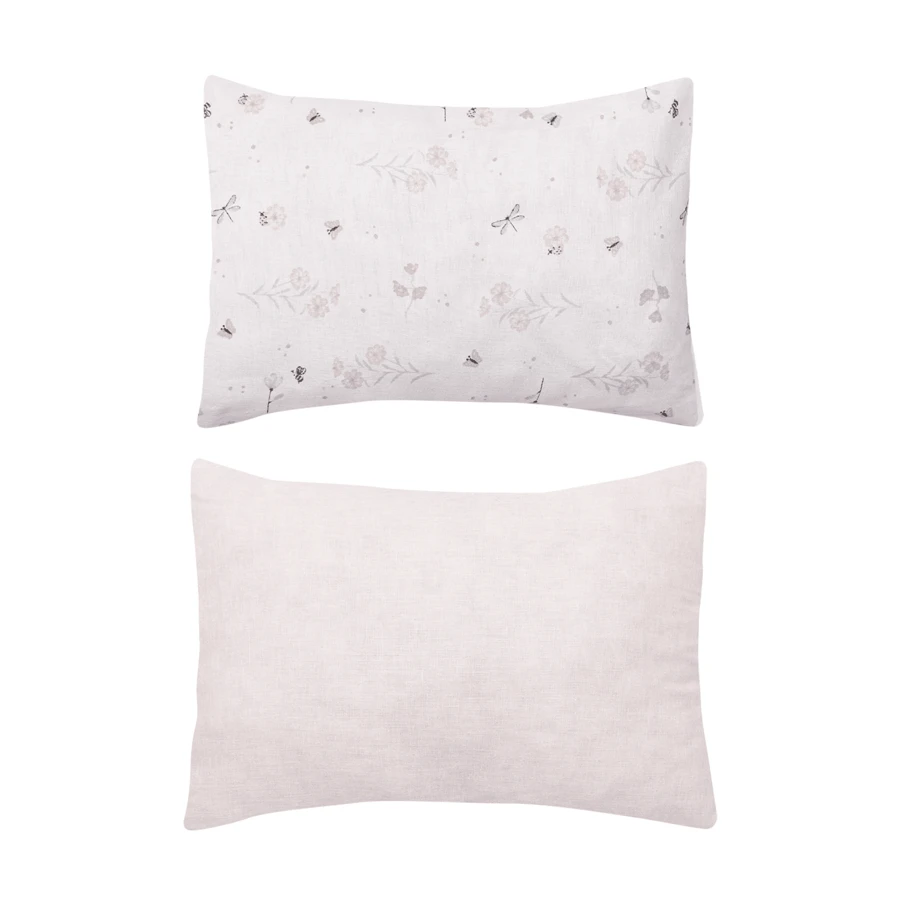 纯棉纯色印花婴儿枕套 2 件装 - Papi - 花園裡的花 - 查看 1