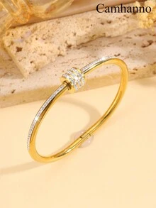 Camhanno 1/2/3/4/5 Chiếc Vòng Tay Bằng Thép Không Gỉ Vàng Sang Trọng Và Thanh Lịch, Nhiều Kiểu Vòng Tay Đơn/Kết Hợp, Tay Nghề Thủ Công Tinh Tế, Trình Bày Hoàn Hảo, Thích Hợp Để Đeo Hàng Ngày, Đeo Đi Tiệc - Vàng - Xem 23