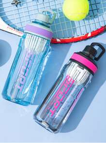 1PC/630ml-Large-Capacity Fitness Water Bottle - Drop-Proof And Leak-Proof Plastic Summer Cup - High Temperature Resistant Water Bottle For Boys - Portable Student Sports Cup - Fitness For Pregnant Women - Leak-Proof And Drop-Proof Plastic Cup - Men's And Women