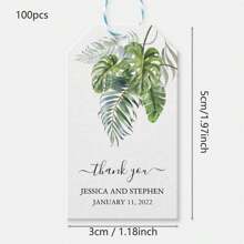 100pcs Custom Delicate Wedding Welcome Gift Tags Emerald Greenery Wedding Welcome Gift Tags Custom Wedding Favor Tags, Custom Personalized Thank You Gift Tags For Weddings, Birthday, Bridal Shower,Gala Night,Customized Wedding Crafts,Home Refresh,Festive Calendar - Multicolor - View 34