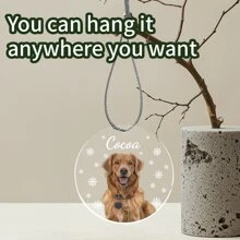 1pc Custom Photo Pet Cat Dog Christmas Ornament 2024, Personalized Picture & Name Pet Keepsake Ornament Hanging Christmas Tree Decor, Ornament Xmas Gifts For Dog Cat Lovers, Pet Owner Ornament, Ornament Xmas Gifts For Dog Cat Lovers,Pet Owner Ornament, Ornament XmasGifts For Dog Cat Lovers, Pet Owner Ornament