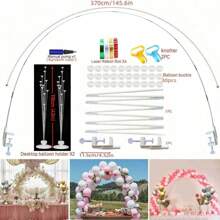 1 peça, kit de arco de balão, suporte de arco de balão ajustável com base preenchível, clipe de balão, tira de balão, adequado para casamentos, festas de aniversário, festas de Halloween, festas de Natal, suprimentos de decoração para festas de formatura