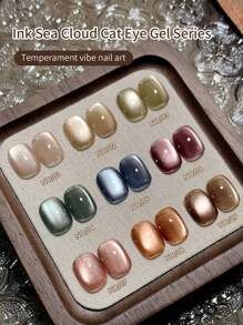 annies 10毫升玻璃猫咪磁性凝胶指甲油 9色套装 朋克风美甲半永久猫眼凝胶 1瓶/9瓶 - 彩色 - 查看 2