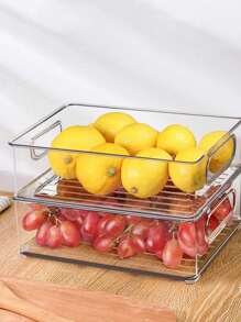 3/6/9Pack Acrylic Stackable Refrigerator Storage Box, Transparent Kitchen Storage Box With Handle, Suitable For Food Storage Room, Cabinet, Shelf, Drawer, Freezer - 6Pack(2S2M2L) - View 4