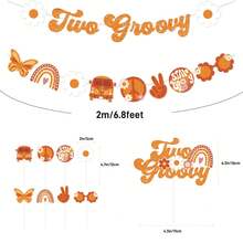 Hai biểu ngữ Groovy với vòng hoa cúc Boho trên bánh trang trí tiệc sinh nhật Hippie Chúng ta có thể đợi biểu ngữ với vòng hoa trên bánh trang trí tiệc sinh nhật gấu tiết lộ giới tính - nhiều màu - Xem 3