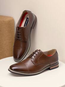 Men's Classic  Business Style Modern Oxfords - Coffee Brown - View 3
