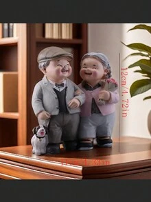 1 件树脂老夫妇牵手装饰，节日装饰，老年祖父母，珍贵时刻，在路上，与祖父母一起装饰，婚礼生日礼物，房间装饰，美容院装饰，家居装饰，房屋装饰 - 彩色 - 查看 2