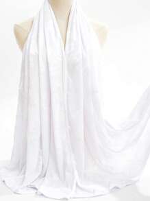 1pc Fashionable & Versatile Solid Color Jacquard Soft, Breathable & Sun-Protective Hijab Scarf Shawl, Suitable For Daily Commute & As Outfit Accessory - Multicolor - View 14