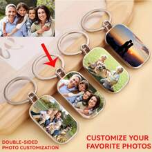 Personalisierter beidseitiger Foto-Schlüsselanhänger aus Metall, Geschenk für Schwester, Familie, Haustiere, Weihnachten, Abschluss