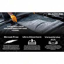 BLACKLINE TWISTED-LOOP DRYING TOWEL - Ultra Absorbant Car Drying Towel - Black - View 8