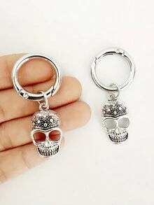 1 对银色骷髅金属饰物，用于 DIY 靴子/鞋子朋克风格装饰 - 銀色 - 查看 5