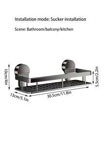 吸盘收纳架，浴室淋浴房浴室盥洗台收纳架，壁挂式厨房搁架，无需钻孔 - 灰色 - 查看 14