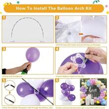 1 peça, kit de arco de balão, suporte de arco de balão ajustável com base preenchível, clipe de balão, tira de balão, adequado para casamentos, festas de aniversário, festas de Halloween, festas de Natal, suprimentos de decoração para festas de formatura