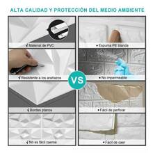 36/30/12 Piezas Paneles Decorativos 3D, 30 * 30CM Paneles Decorativos 3d para Paredes, Paneles PVC Impermeables Papel Pintado 3D Panel de Pared 3D para Hogar, Oficina, Decoración de Interiores etc (Negro/Blanco) - Blanco - Ver 8