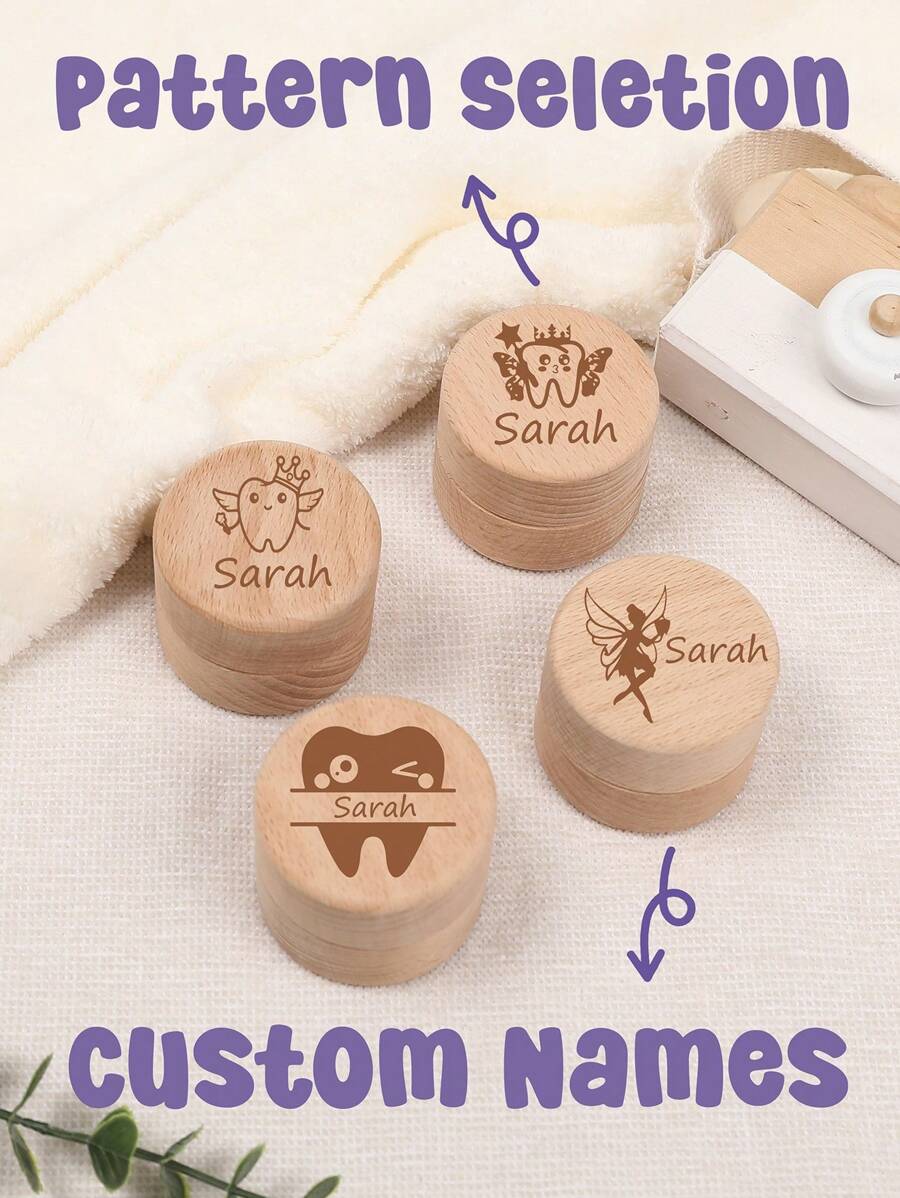 Personalized Tooth Fairy Box Baby Or Kids Tooth Box, Baby Tooth Keepsake Box, Tooth Fairy Holder For Kids, New Baby Gift, Tooth Fairy Holder, Wood Tooth Box For Kids, Personalized Tooth Fairy Box Winter Eve Gifts Back To School Winter Gift Ideas Boy Girl Valentine's Day - Multicolor - View 1