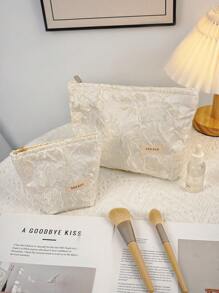 1 Túi đựng mỹ phẩm đơn giản màu trắng họa tiết hoa, thời trang và giản dị, dung tích lớn, có khóa kéo, túi đựng mỹ phẩm du lịch và nghỉ dưỡng cần thiết để đựng băng vệ sinh, miếng lót, tai nghe có dây, tai nghe chụp tai, tai nghe chụp tai, sạc điện thoại, son môi, mỹ phẩm, nước hoa, sản phẩm chăm sóc da và làm đẹp, dành cho mẹ, phụ nữ, y tá, quà Giáng sinh, túi nhỏ, ví cầm tay/túi xách nhỏ, hộp đựng mỹ phẩm, túi đựng cọ trang điểm, túi mini, túi dung tích lớn, quà Giáng sinh, túi đựng mỹ phẩm, đồ dùng du lịch thiết yếu - trắng - Xem 2