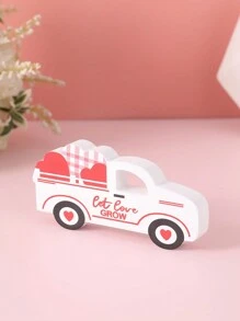 1pc Red Wooden Romantic Car Decor With Heart Ornament, Suitable For New Year, Spring Festival, Home Decor, Spring/Summer Decor, St. Patrick's Day Decor, Easter Decor Best Gifts Valentine's Day Birthday - Multicolor - View 8
