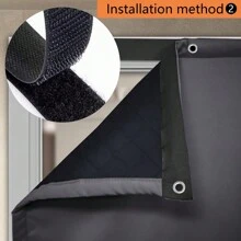 1 pieza Cortina aislada acolchada para puerta, cortina para ventana pequeña, cortina gruesa para puerta impermeable y antiviento térmica para la entrada, 2 métodos de instalación que dividen la cortina