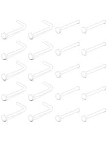 CIZME 透明鼻钉、透明鼻环（适合工作场所佩戴）、透明塑料鼻钉固定器（适用于手术）、鼻环垫、鼻环固定器、鼻中隔固定器、透明唇环、塑料耳环 - 無色 - 查看 20