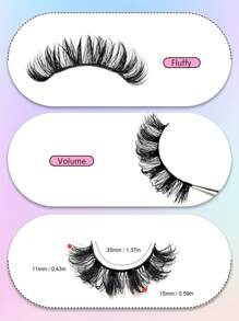 Asiteo 5 Pairs Of Dolls Moisturizing Crossed Cartoon Style Wet False Eyelashes, Fluffy Curly False Eyelashes, Durable And Reusable, Suitable For Daily Makeup And Special Occasions - Lông mi Manga nhọn - Xem 3
