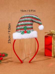 2pcs/Set Christmas Headpieces - Green & Colorful Jester Hat Elements - Seasonal Headband: Christmas Headband - Holiday Christmas Headpiece: Fashion Accessory