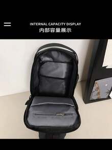 Compact Single-Sided Crossbody Shoulder Backpack USB Code Lock Waterproof - Màu xanh lam - Xem 5