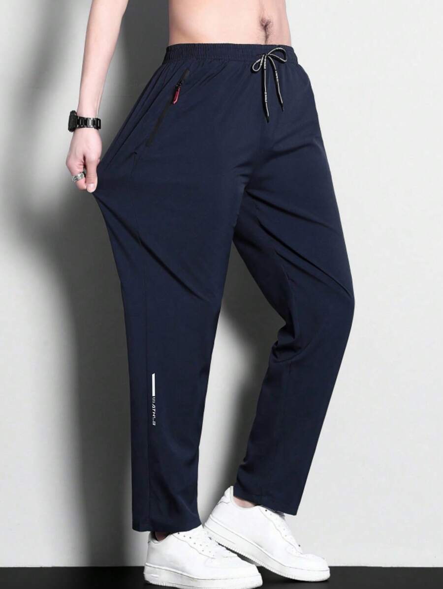 Men's Sports Pants Summer Thin Quick Dry Workout Track Pants, Loose Casual Trousers, Fall