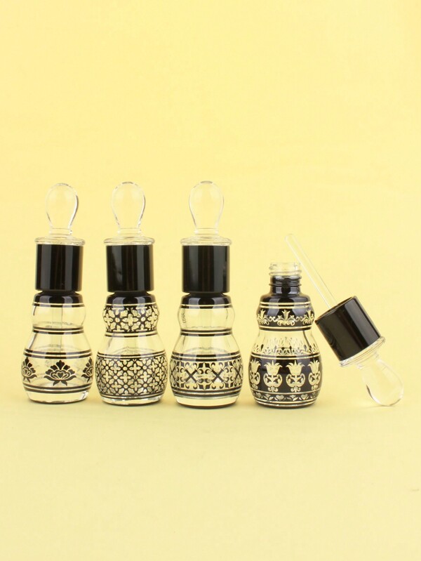 1pc|2pcs|4pcs Vase Design 12ml Engraved Glass Dropper Bottles, Empty Portable Mini Perfume Oils Sample Tester Display, Vintage Elegant Leak-Proof Perfume Decanting Bottle