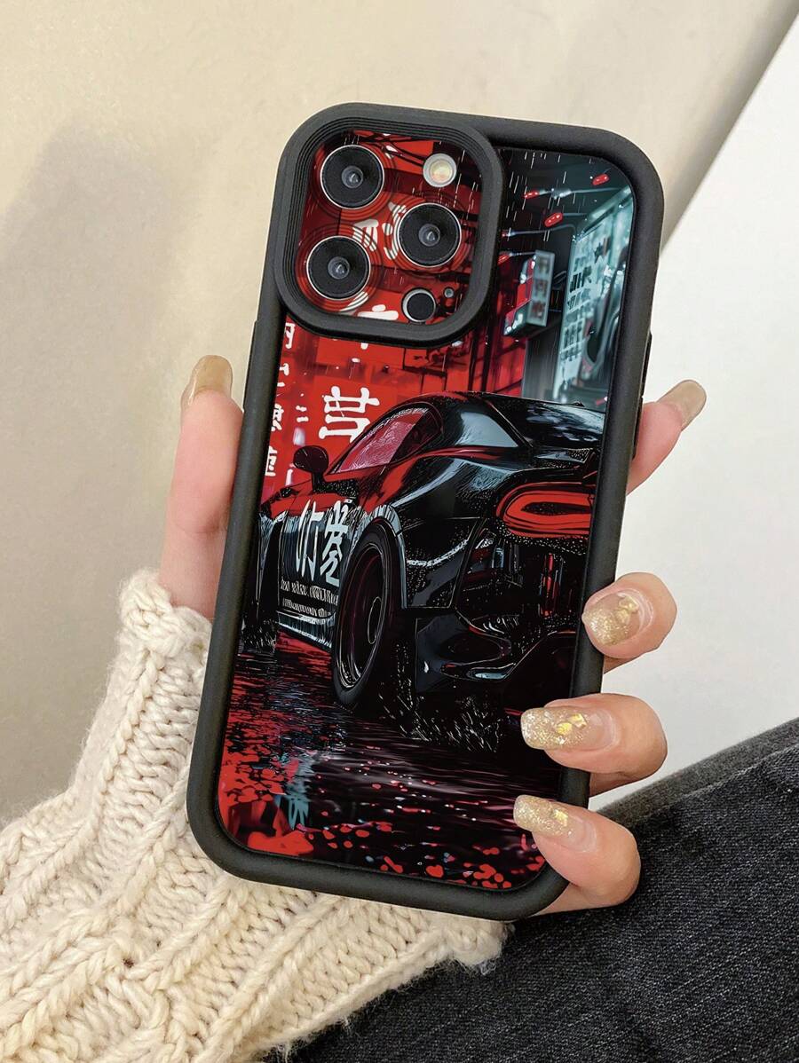 1pc Race Car Design Protective Camera Phone Case With Precise Cutouts, Compatible With IPhone Apple 11 Pro Max/12 Pro Max/13 Pro Max/14 Pro Max/15 Pro Max/16 Plus/16 Pro Max, Galaxy A55/A15/S24 Ultra, Redmi, OPPO/Realme, VIVO, Infinix, Honor, Moto, OnePlus Waterproof Shockproof Anti-Fall Scratch Resistant