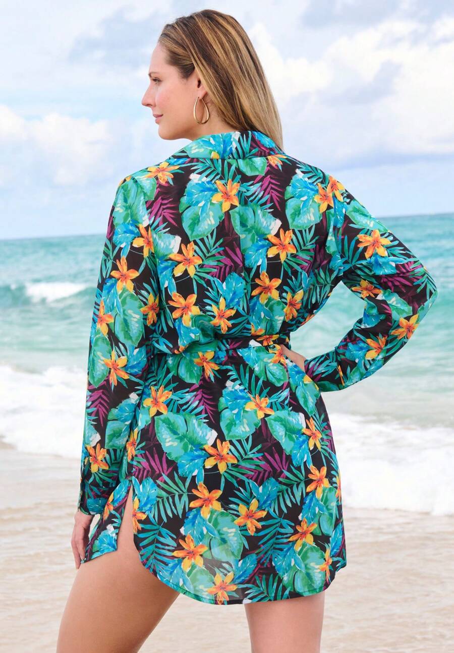 SWIM 365 Swim 365 Women's Plus Size ButtonDown Cover Up SHEIN USA