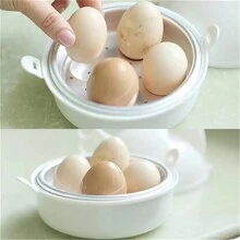 鸡形微波炉煮蛋器，可煮 4 个鸡蛋，完美快捷的早餐，配有快速煮蛋器、软煮蛋器和硬煮蛋器、迷你煮蛋器、厨房、厨房用品、食物、烹饪、露营、鸡蛋、房间装饰、组织者、派对。
