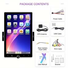 2GB+64GB For Android13.0 Single Din Car Stereo Car Radio 10.4 Inch HD Touch Screen Car Player With Wireless Carplayer& Wireless For Android Auto With Mirror Link WiFi GPS FM/ Radio Support Rear Camera With AHD Camera& DVR& MICOptional