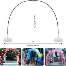1 peça, kit de arco de balão, suporte de arco de balão ajustável com base preenchível, clipe de balão, tira de balão, adequado para casamentos, festas de aniversário, festas de Halloween, festas de Natal, suprimentos de decoração para festas de formatura