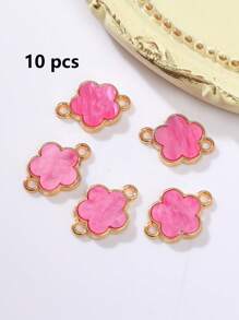 5/10/20/30/50/100/200/300/400/500 piezas Colgante con flor de cuatro hojas elegante de varios colores con dos agujeros, apto para hacer collares, pulseras, pendientes, llaveros, charms de teléfono, joyería de regalo para parejas